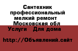 Сантехник профессиональный мелкий ремонт - Московская обл. Услуги » Для дома   